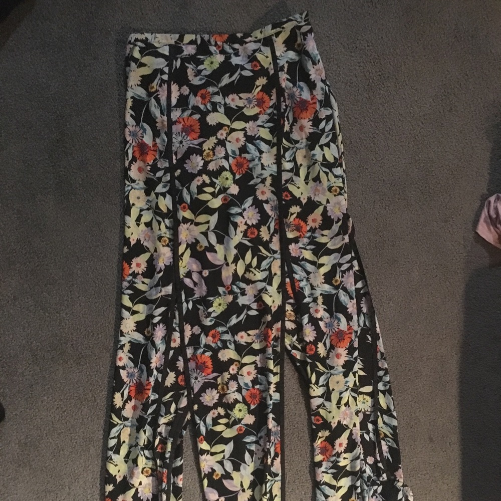 Paneled printed maxi skirt
